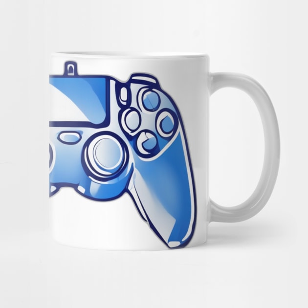 Blue Gamer Vibes - Stylish Game Controller Illustration No. 552 by cornelliusy